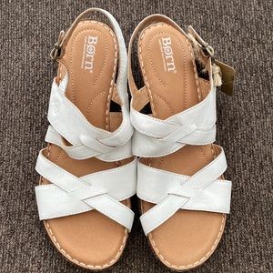 Born - white leather sandals